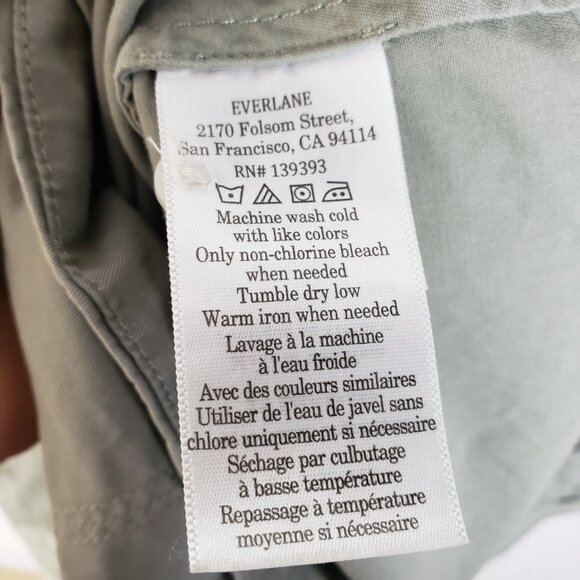 EVERLANE Long-Sleeve Utility Mini Dress Sage Green M Organic Cotton Minimalist - Picture 13 of 16